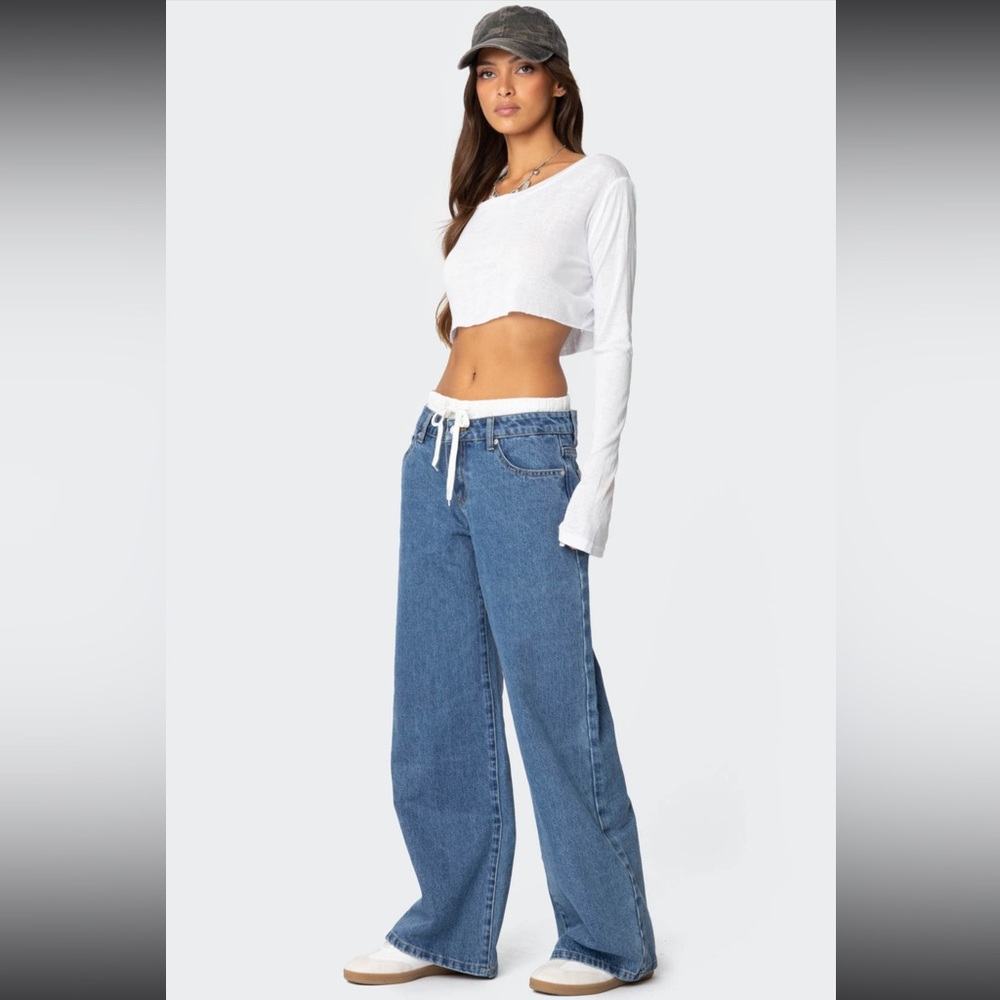Edikted Drawstring Boxer Detail Jeans